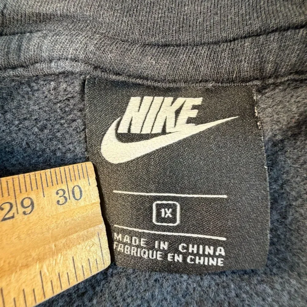 Nike Hoodie Women’s 1X Pullover Sweatshirt Black Metallic Swoosh Logo